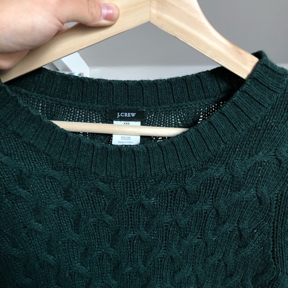 J Crew Honeycomb Forest Green Crew Neck Sweater Size XXS - Picture 4 of 5